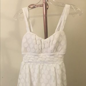 White polka dot short dress